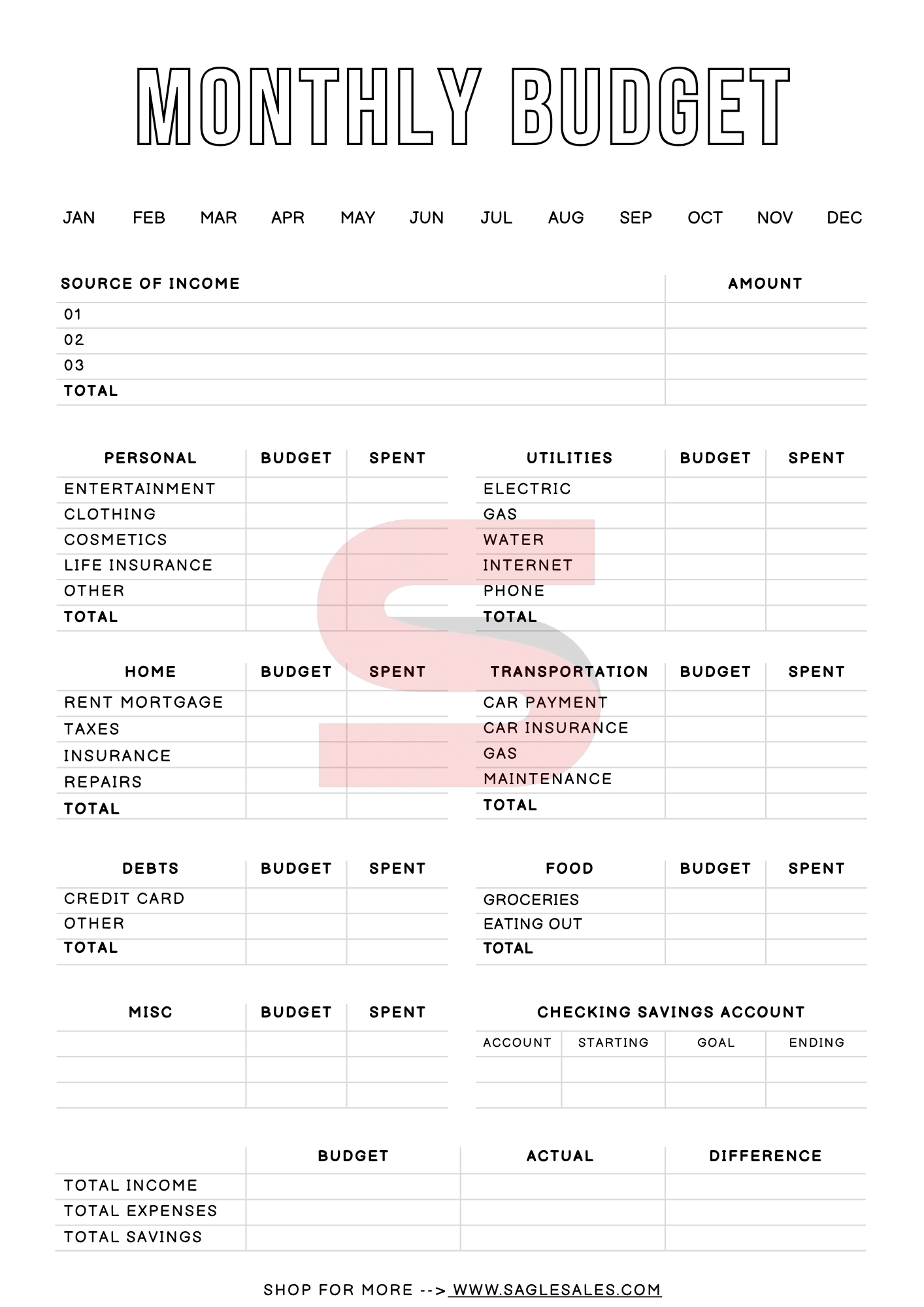 Everyday Success System | Digital + Printable Life Planner PDF