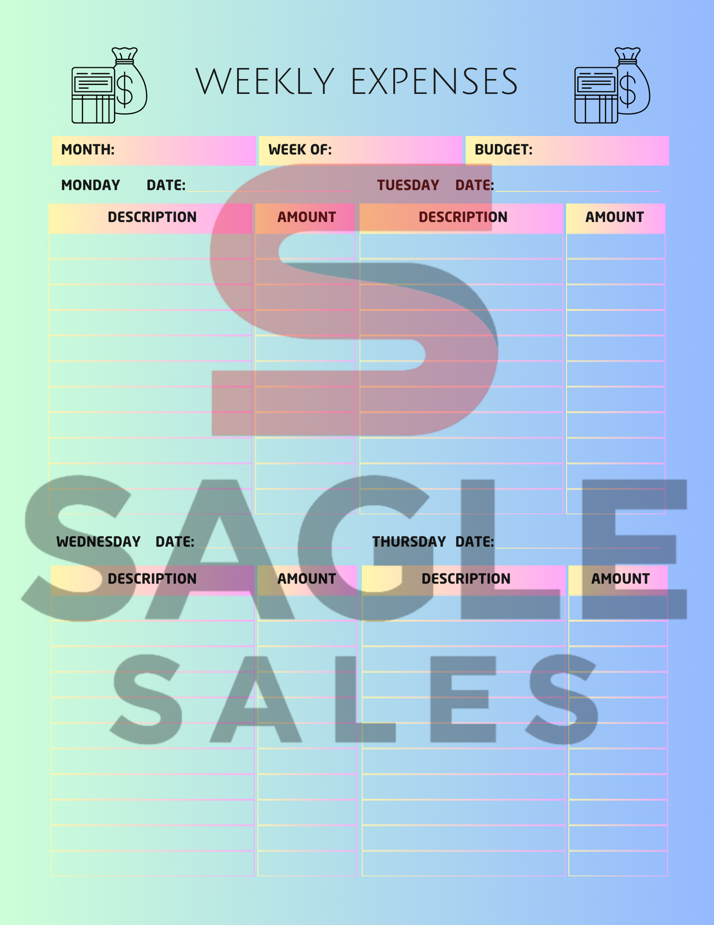 Complete Finance Organizer | Debt, Savings & Budget Tracker PDF ( Digital Download)