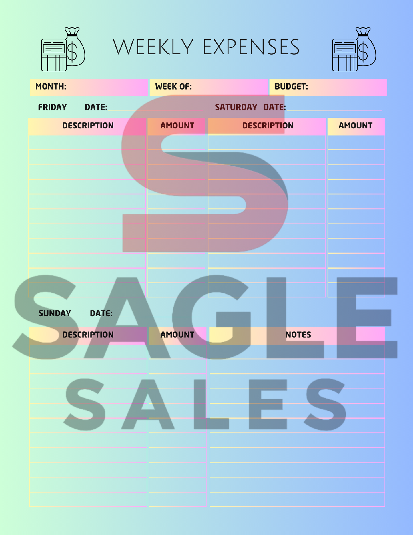 Complete Finance Organizer | Debt, Savings & Budget Tracker PDF ( Digital Download)
