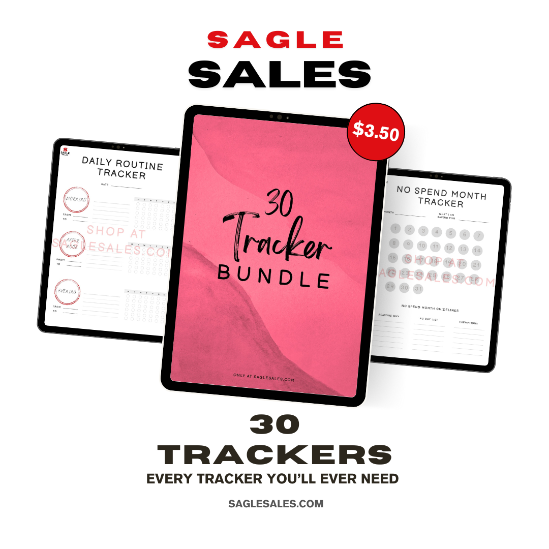 30 Trackers Bundle — Printable & Digital Download Tracker Pack