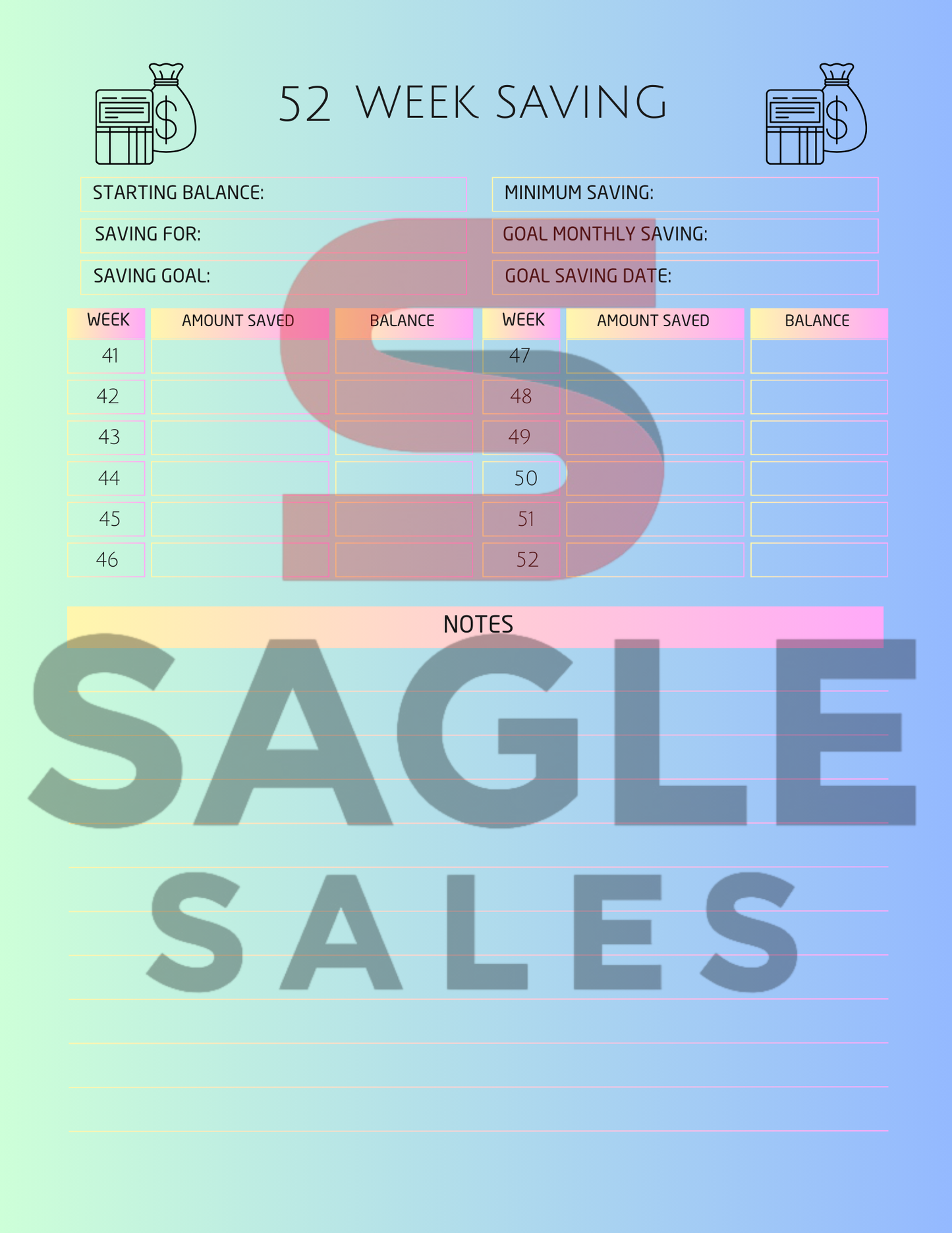 Complete Finance Organizer | Debt, Savings & Budget Tracker PDF ( Digital Download)