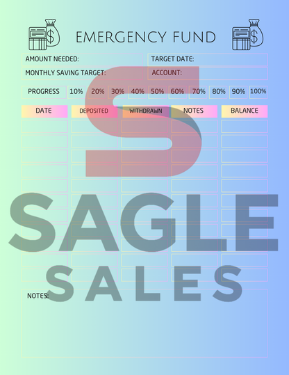 Complete Finance Organizer | Debt, Savings & Budget Tracker PDF ( Digital Download)