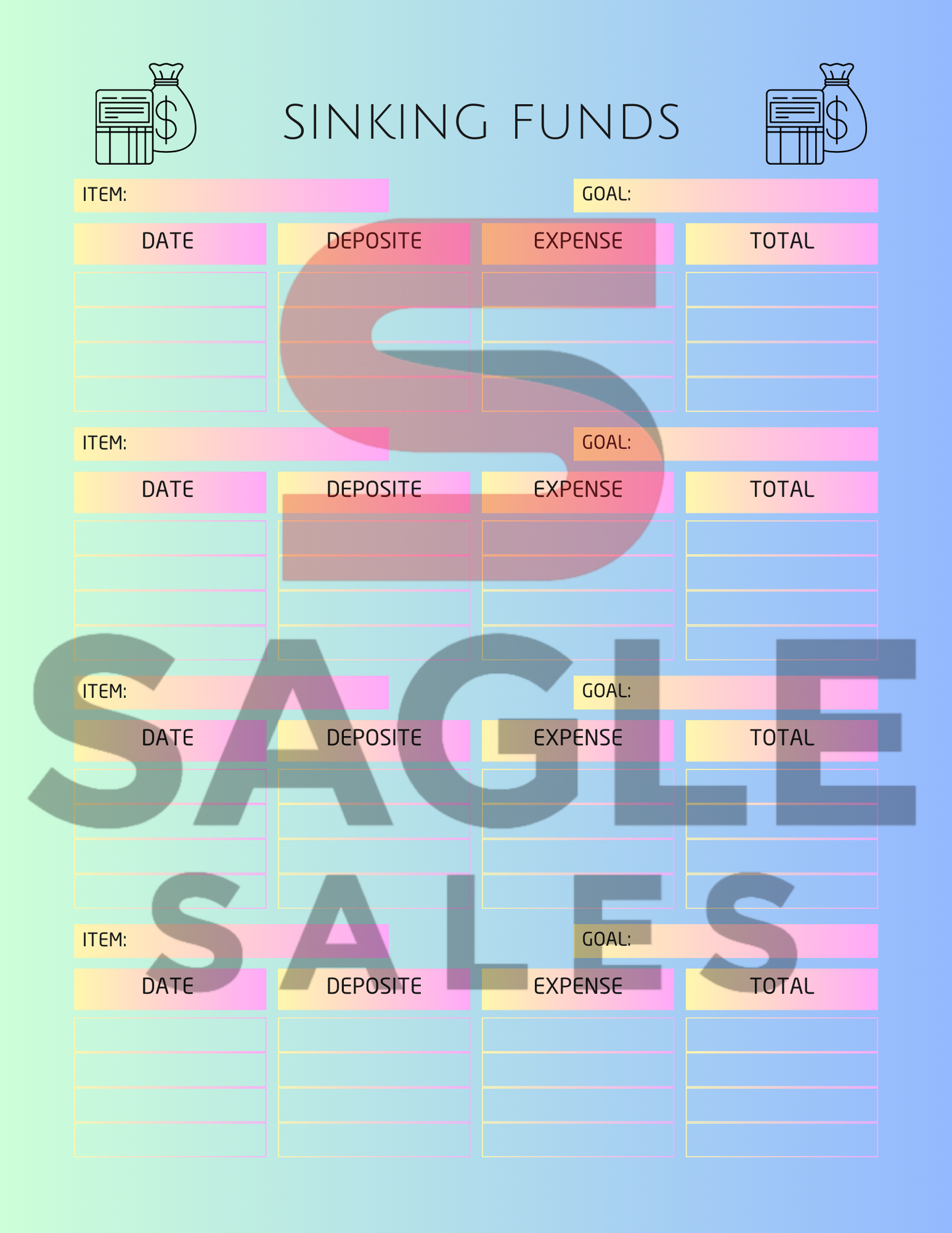 Complete Finance Organizer | Debt, Savings & Budget Tracker PDF ( Digital Download)