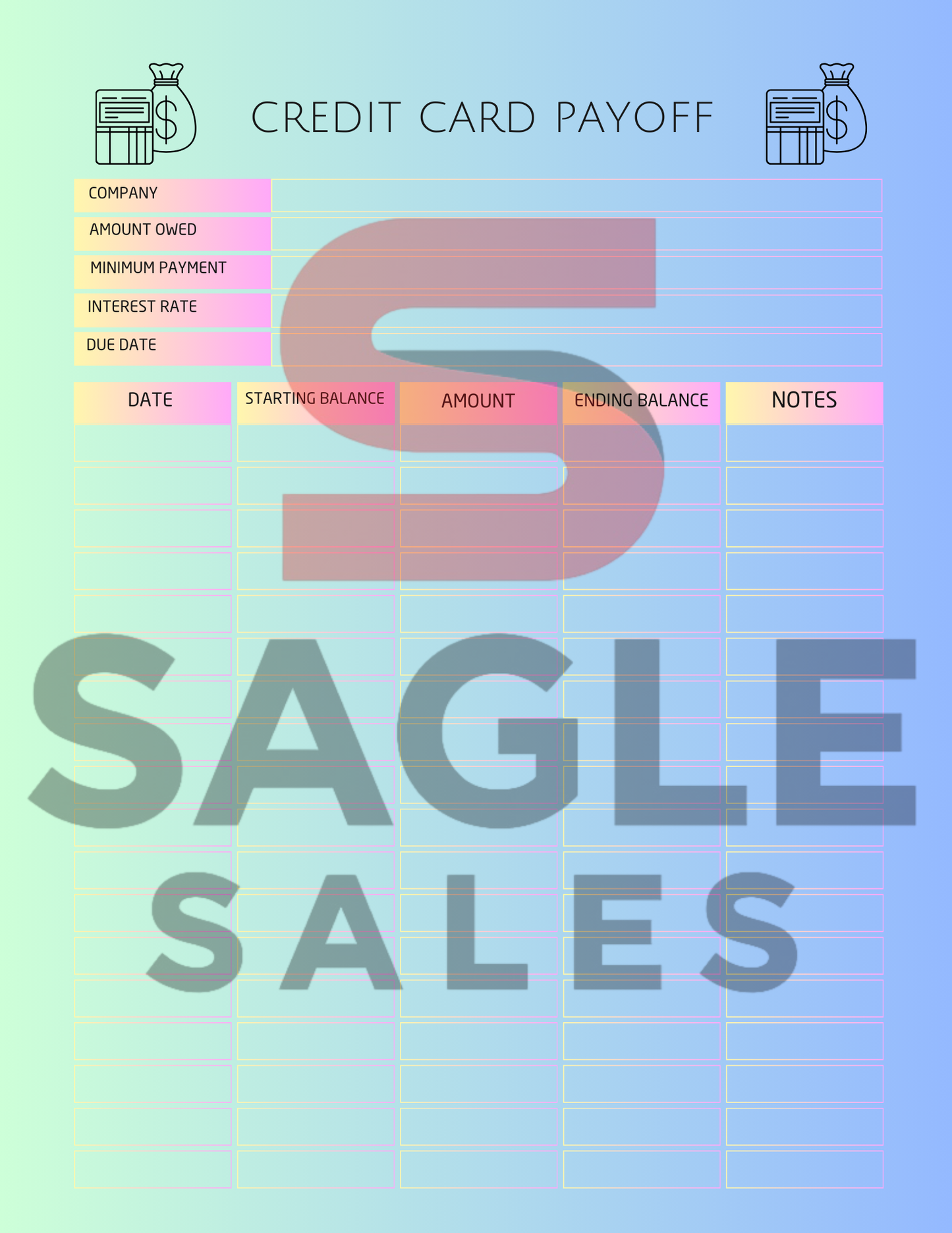 Complete Finance Organizer | Debt, Savings & Budget Tracker PDF ( Digital Download)