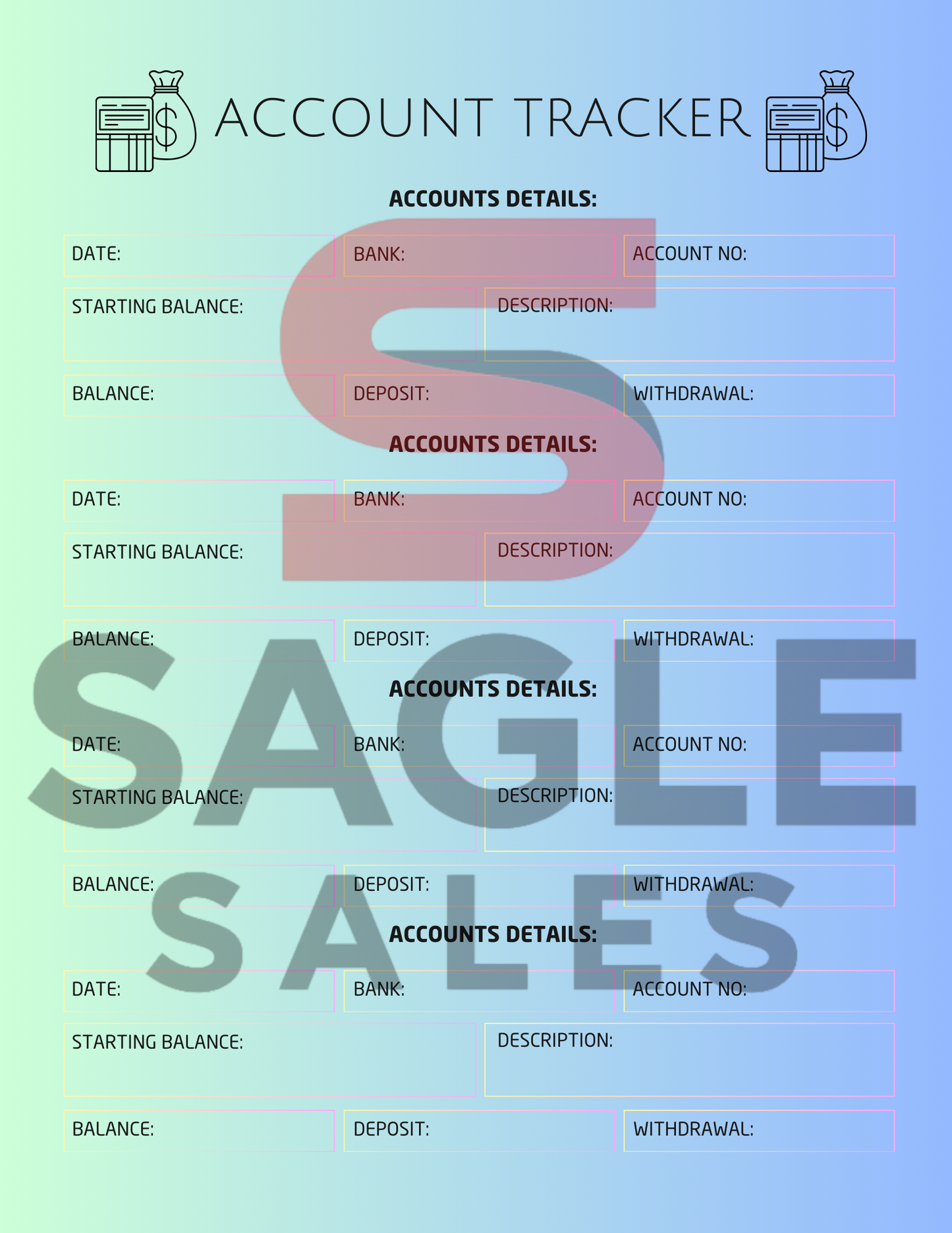 Complete Finance Organizer | Debt, Savings & Budget Tracker PDF ( Digital Download)
