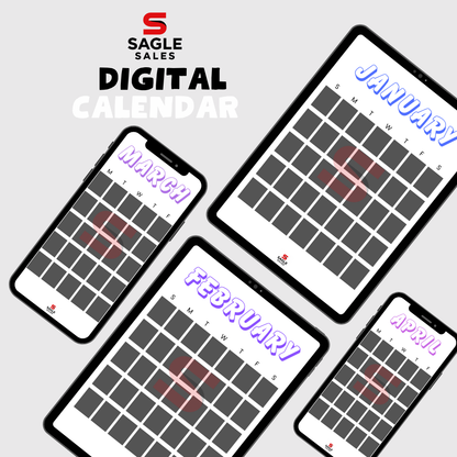 Digital Calendar | Minimalist Printable & Tablet-Friendly Yearly Planner PDF